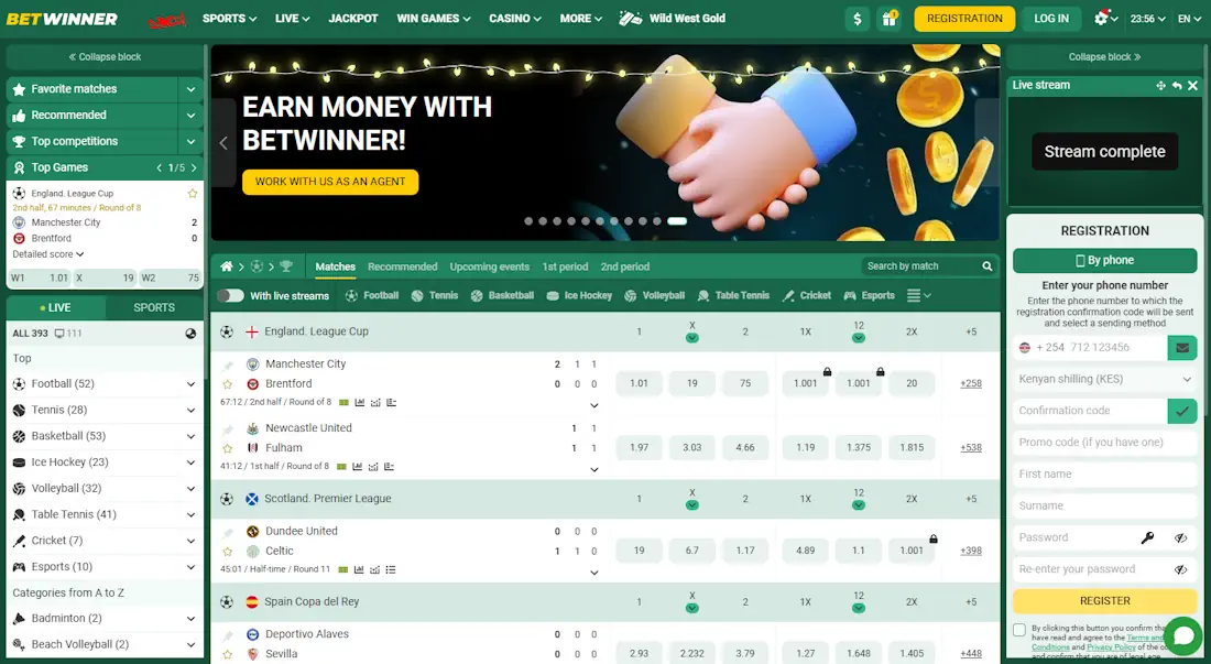 Betwinner Casino and Sportsbook Screenshot